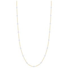 Harakh 1 1/2 Ct Colorless Diamond Station Haveli Station Necklace 18 KT Gold