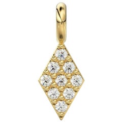Diamond Pave Setting Charm Pendant 14K Solid Gold Jewelry Supplies diamond charm
