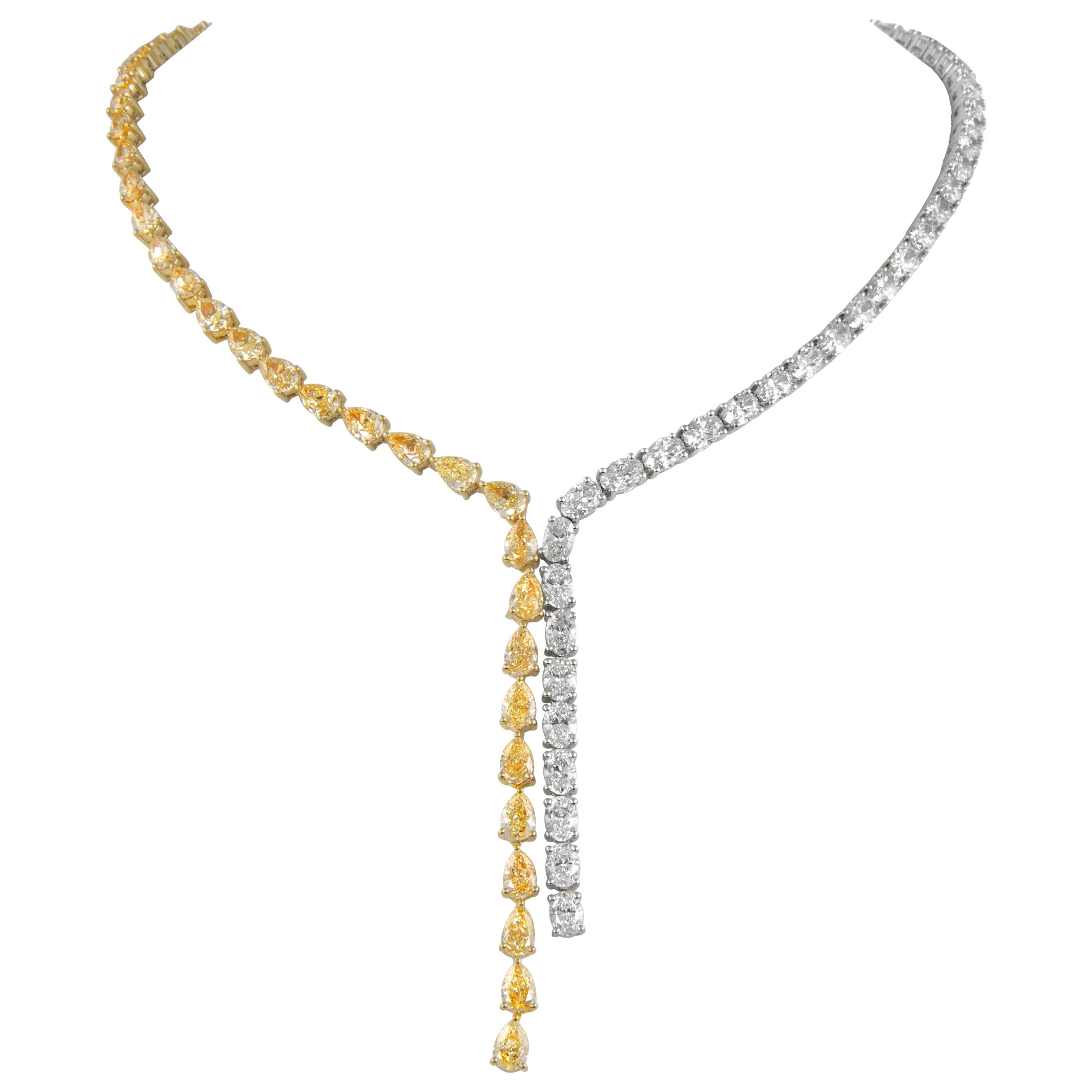 Alexander Beverly Hills Collier en or 18 carats avec diamant jaune fantaisie de 28,98 carats