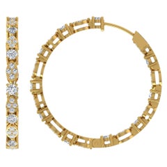 2.4 Karat SI/H Ohrringe aus 14 Karat Gelbgold mit rundenen Diamanten im Brillantschliff