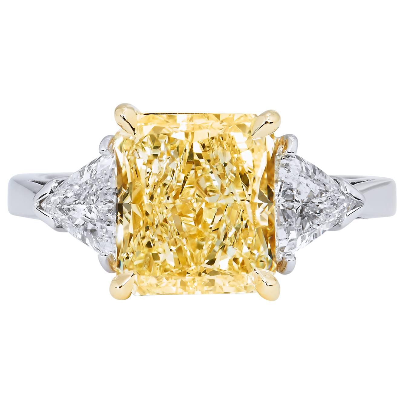 3.60 Fancy Yellow Diamond Engagement Ring