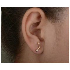 Diamond Stud Earring 14k Solid Gold Minimalist Designer Schmuck Geburtstag Geschenk.