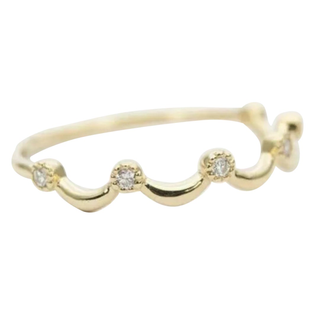 Diamond Wedding Band 14k Gold Curved Band Wedding Anniversary Gift Diamond Gift.