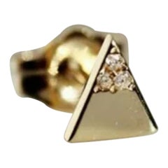 Diamant Petite Triangle Stud 14k Gold Pave Diamond Studded Tops Hochzeit Geschenk.