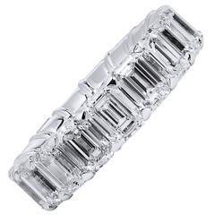 Seventeen Emerald Cut 9.92 Carat Diamond Band Ring