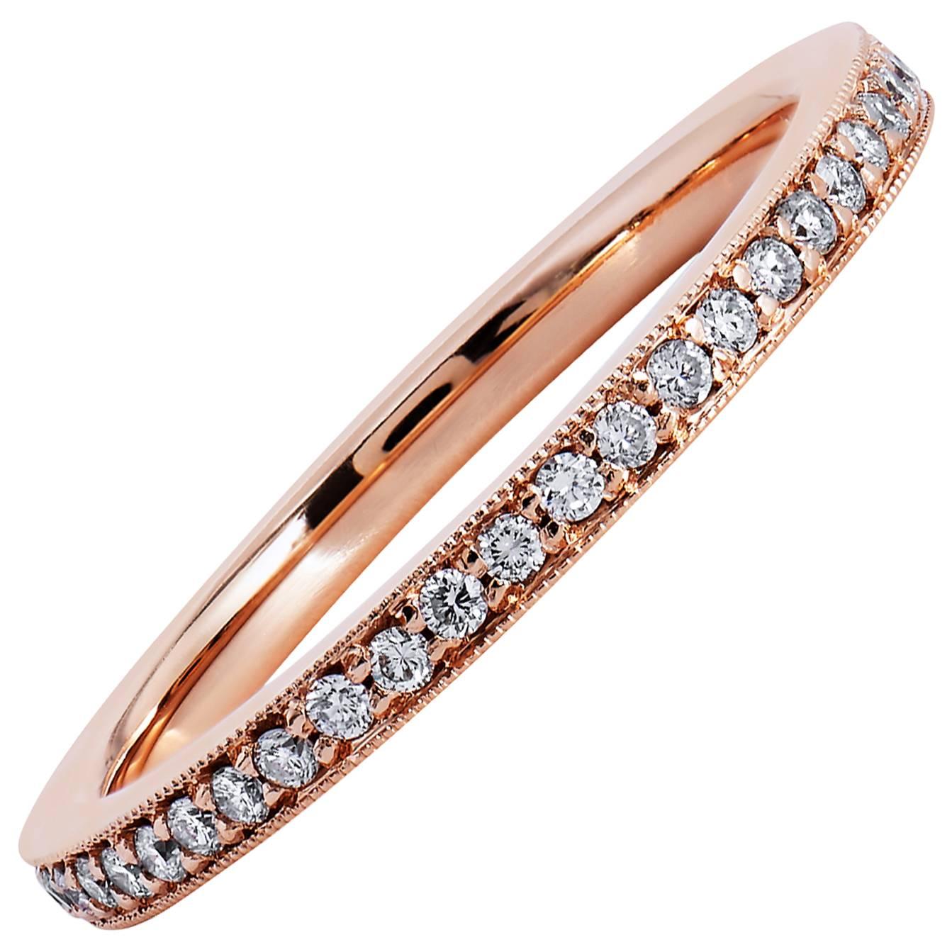 Eternity Band 6,75 Roségold mit Diamanten im Angebot