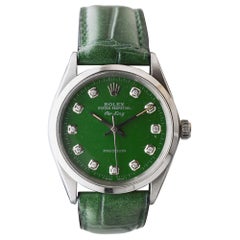 Rolex Steel Air King mit CUSTOM MADE grünem Zifferblatt und Diamantmarkern um 1970