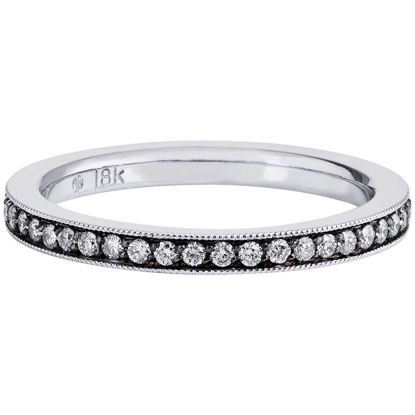 Diamond Eternity Band Ring White Gold with Black Rhodium 0.31 Carat 5 For Sale