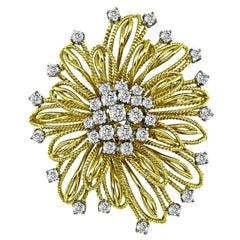 4.50ct Diamond Gold and Platinum Pin