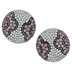 Orecchini con diamante 4,00ct e zaffiro rosa 4,00ct
