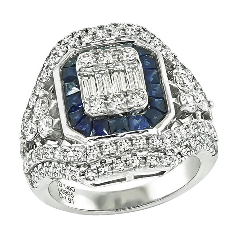 1.91ct Diamond 0.89ct Sapphire Ring