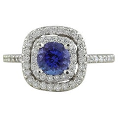 Bague en or blanc 14 carats avec tanzanite