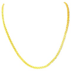 Vintage 18 Karat Yellow Gold 8.3 Gm, Link Chain, 3.56 mm Necklace, 22" Long