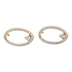 Genuine Certified Diamond Pear Shape Designer 14k Gold Stud Earring For Womens.