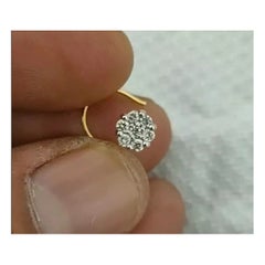 Piercing al naso con diamante in oro massiccio 14k Nature Gioielli per il corpo Regalo