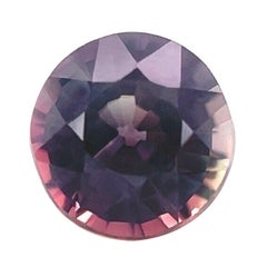 GIA Certificato 1.00ct Zaffiro Rosso Porpora Naturale Non Trattato Taglio Rotondo Gemma Rara