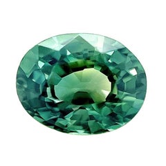 1,22ct Zaffiro naturale verde bluastro certificato GIA non riscaldato taglio ovale non trattato