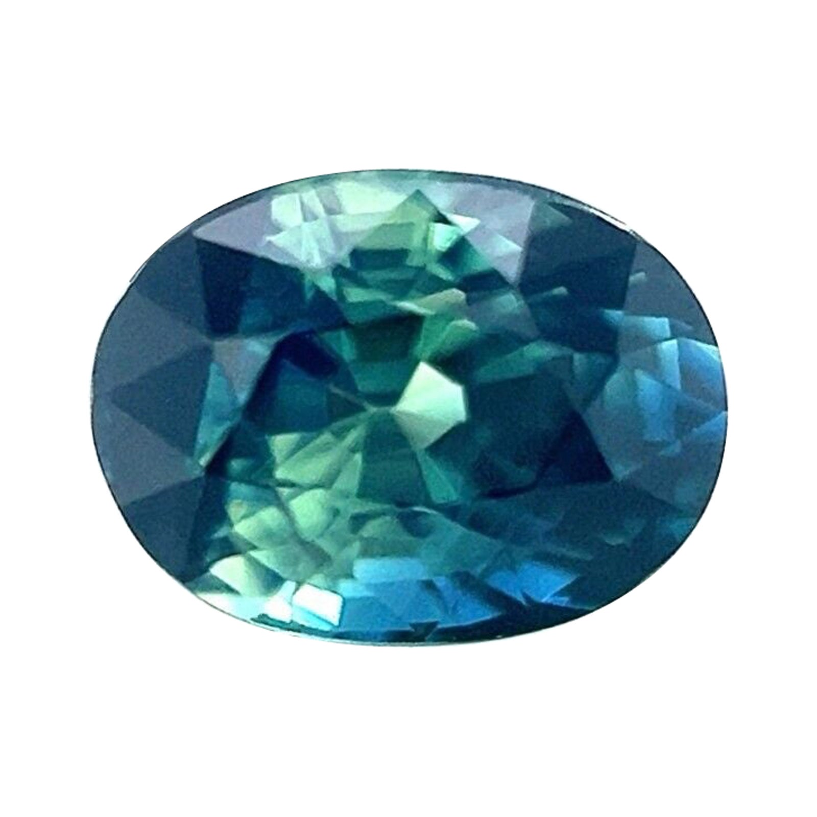 Gia Certified Unique Bi Colour Sapphire 1.03ct Blue Green Oval Cut Untreated