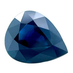 Nature certificato 2,06ct blu scuro non trattato Zaffiro taglio pera 8,6x7mm