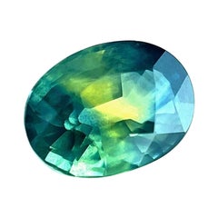 Zafiro Australiano Particolor Sin Tratar 0,99ct Azul Verde Talla Oval 6,8x4,8mm