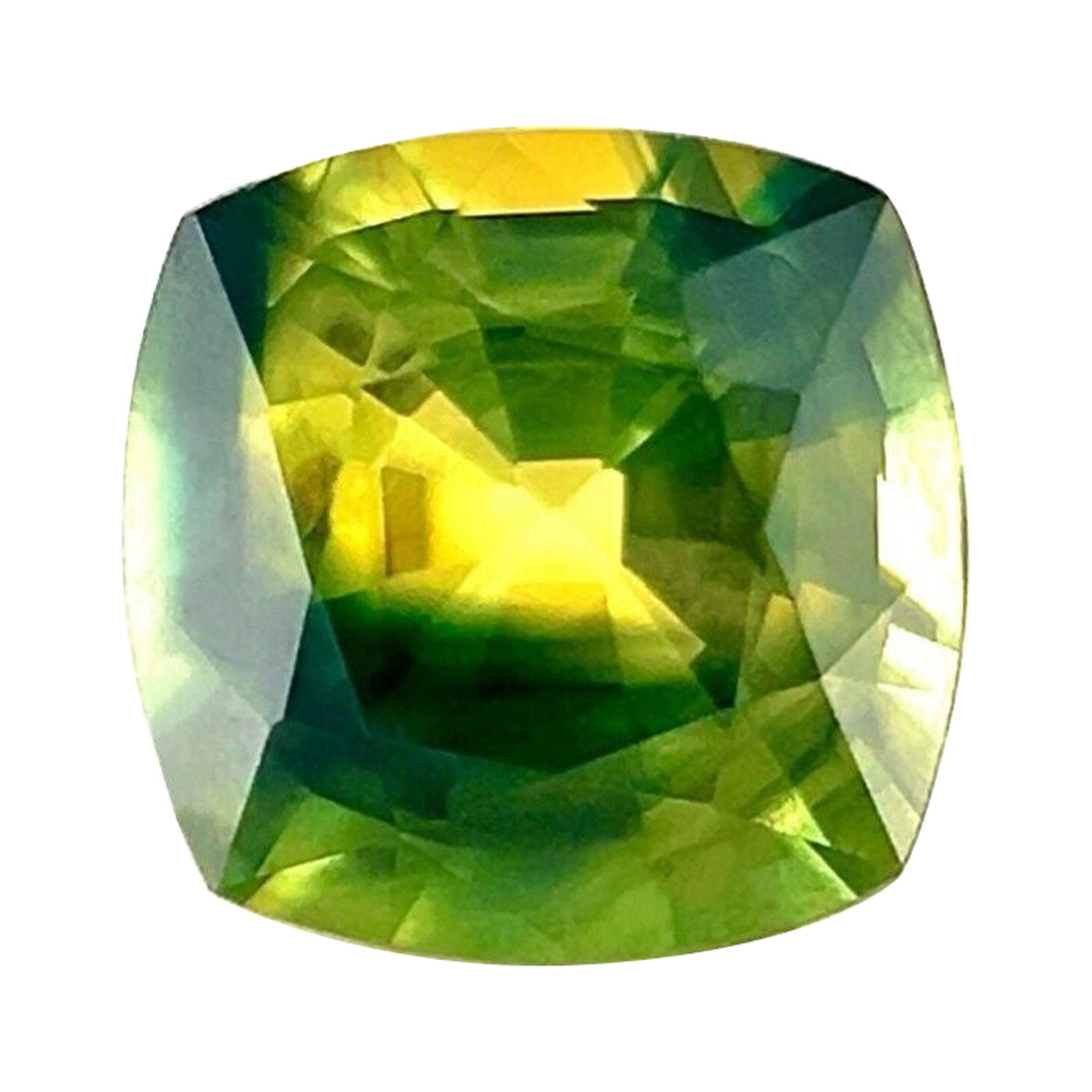 Natural Parti Bi Colour Sapphire 1.17ct Cushion Cut Australian Blue Green Yellow