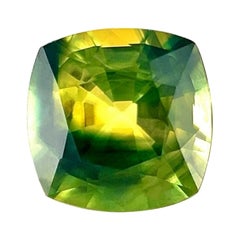 Saphir bicolore australien bleu vert jaune taille coussin 1,17 carat