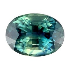 1,24 ct Zafiro Natural Azul Vivo Verde Bicolor Talla Ovalada Gema 6,8x5mm Si
