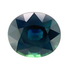 Nature 1.53ct Zaffiro Verde Blu Profondo Taglio Ovale Gemma Sciolta 7.5x6.5mm Vvs