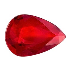 GIA certificato rubino non riscaldato rosso vivo 0,62ct pera taglio goccia non trattato raro