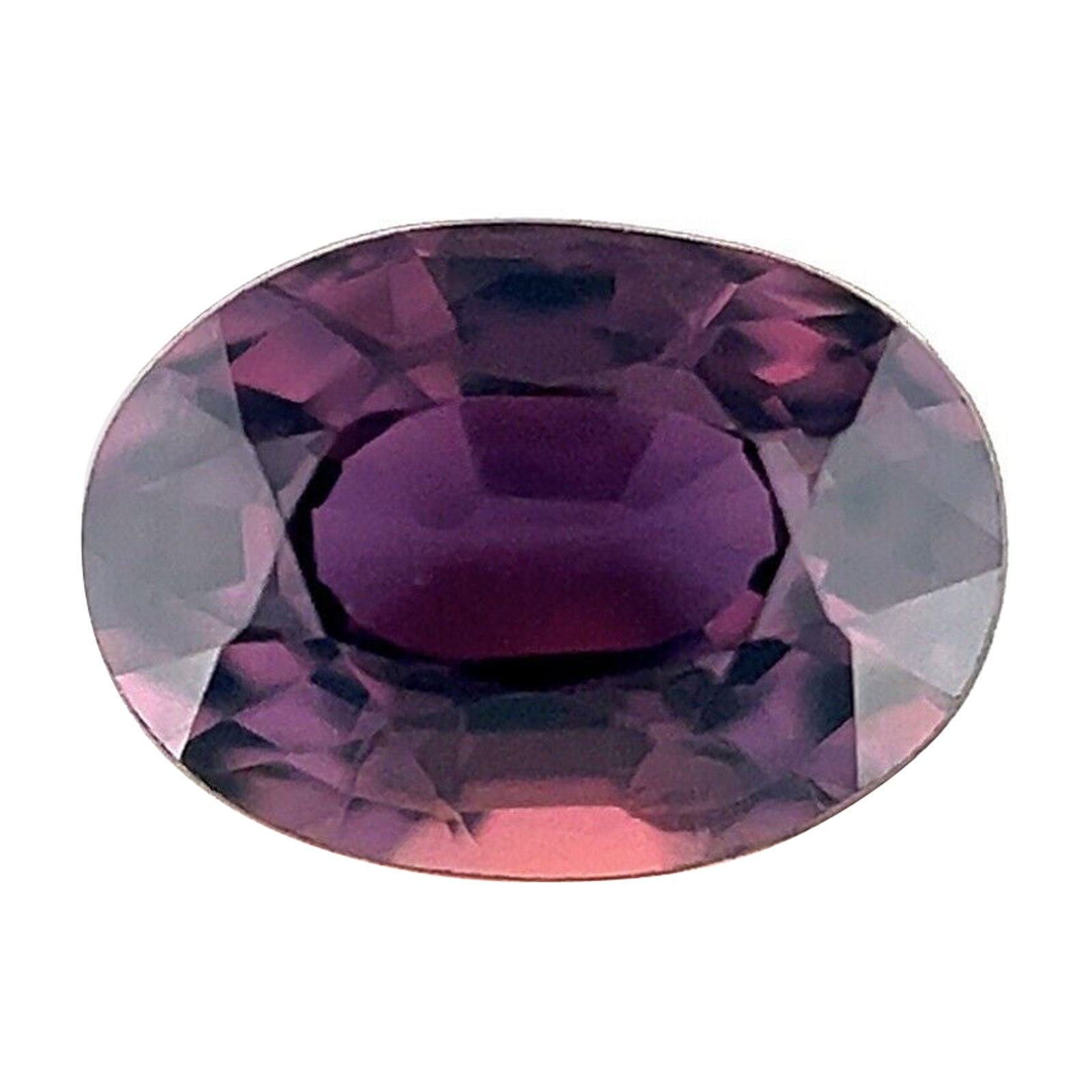Saphir rose violet non traité certifié de 0,93 carat, taille ovale, 6,6 x 4,7 mm