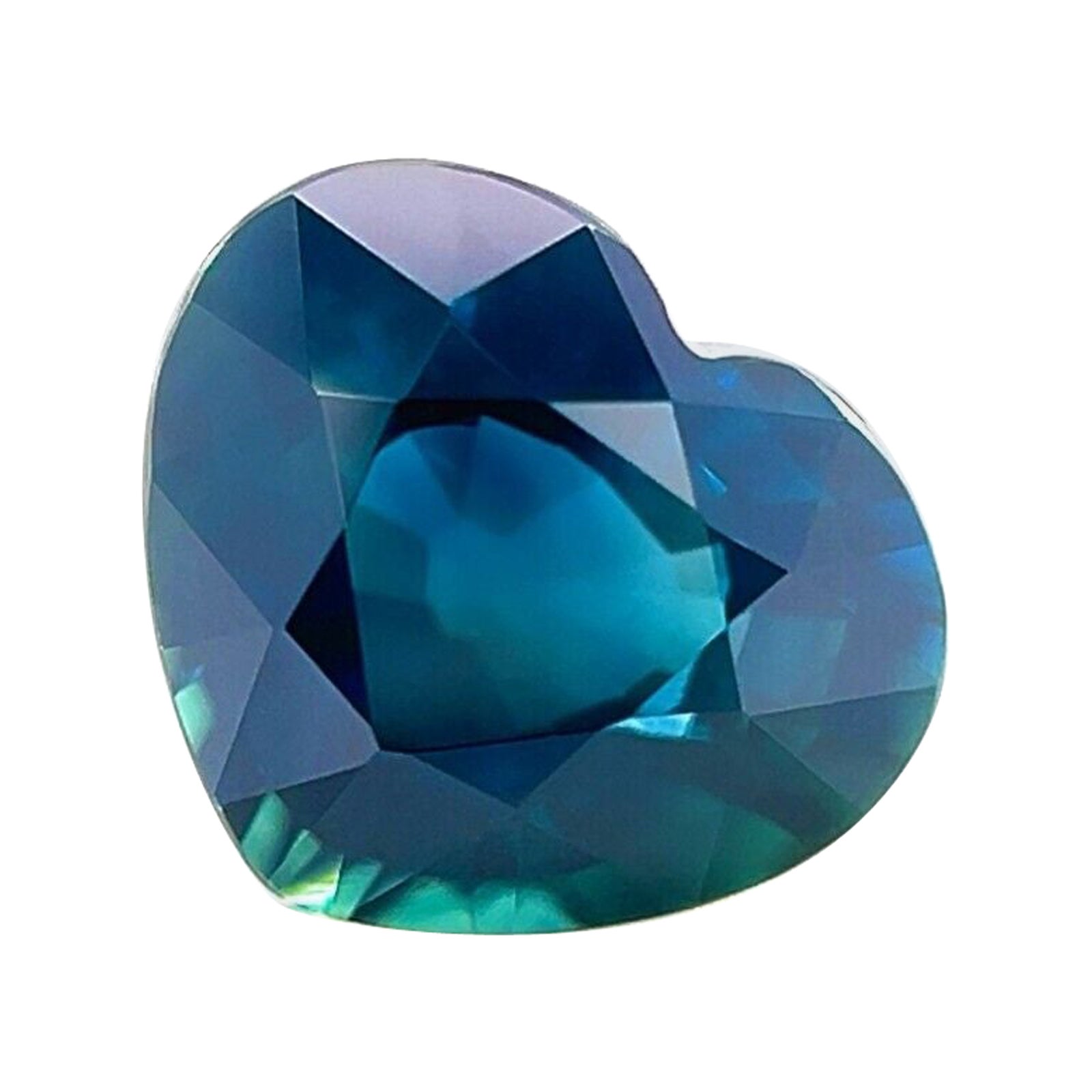 1.36ct Natural Heart Cut Sapphire Gra Certified Deep Blue Teal Untreated If For Sale