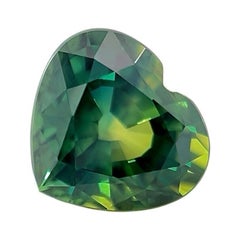 Unico zaffiro naturale 1,61ct Greene & Greene & Greene Bi Colore Taglio Cuore Raro 7x6,3mm VVS