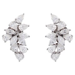 Real 2 Karat SI Reinheit HI Farbe Marquise Diamant-Ohrringe 14 Karat Weißgold