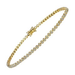 Bracciale tennis con diamanti Nina Zhou in oro giallo 18 carati