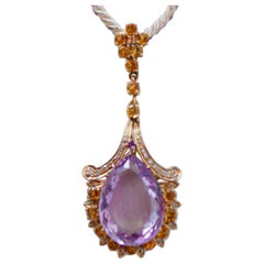 Amatista, Topacios, Diamantes, Oro Rosa 14 Kilates Pnednat.