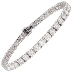 Alexander Beverly Hills Bracelet tennis en or blanc 18 carats avec diamants 11,40 carats certifiés GIA