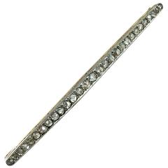 Art Deco Diamond Platinum and Gold Barrette Brooch