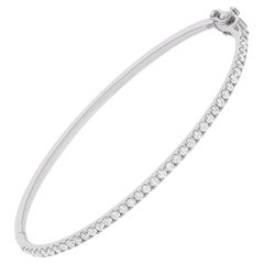 Bracelet en or blanc massif 14 carats avec diamants pavés naturels de 0,90 carat