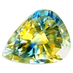 UNIQUE 2.28ct GIA Certified CEYLON Bi Farbe Saphir Gelb Blau Birne Teardrop