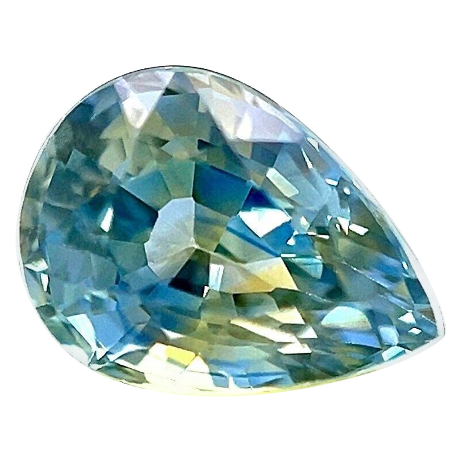 2.53ct NATURAL Ceylon Bi Colour Sapphire UNIQUE Yellow Blue Pear Teardrop Cut For Sale
