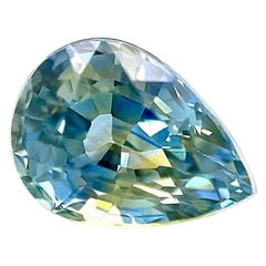 2,53ct Zafiro NATURAL Ceilán Bicolor ÚNICO Amarillo Azul Pera Corte Lágrima