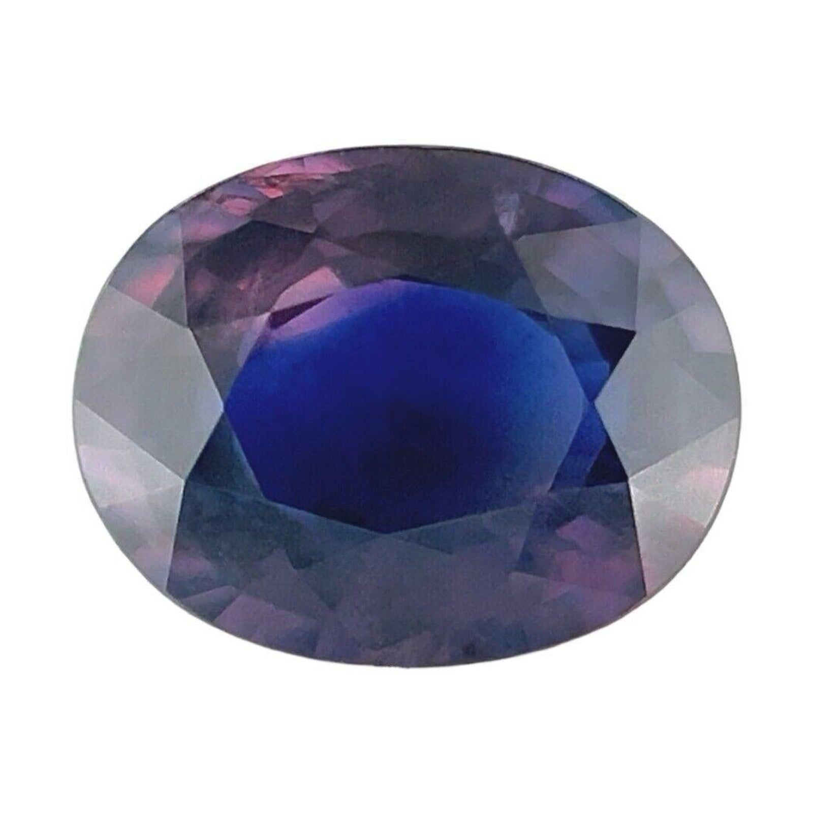 Unique 2.09Ct Sapphire Gia Certified Parti Colour Purple Blue Untreated Oval Cut