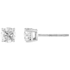 1.00 Carat Diamond Gold Stud Earrings 11