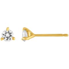 Martini Stud Diamond Earrings 0.27 Carat 14 Karat Yellow Gold 11