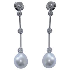 Chanel Pearl Diamond White Gold Earrings 8