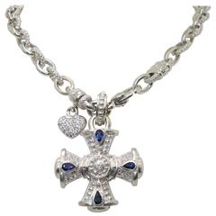 Judith Ripka sapphire and diamond necklace
