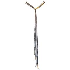 Onyx Bead and Gold Long Necklace 7