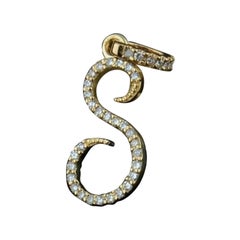 Initial Pendant 14k Solid Gold Diamond Alphabet Personalised Initial Jewelry.