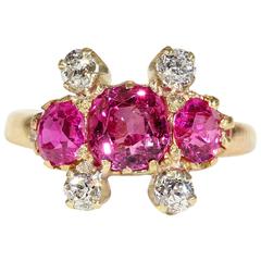 Edwardian Gold Ruby Diamond Ring