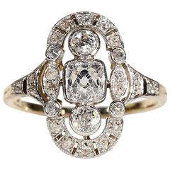 Edwardian Diamond Gold Platinum Ring 12